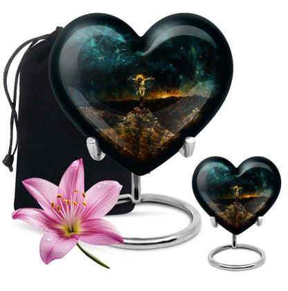Jesus Urn, heart-shaped urn