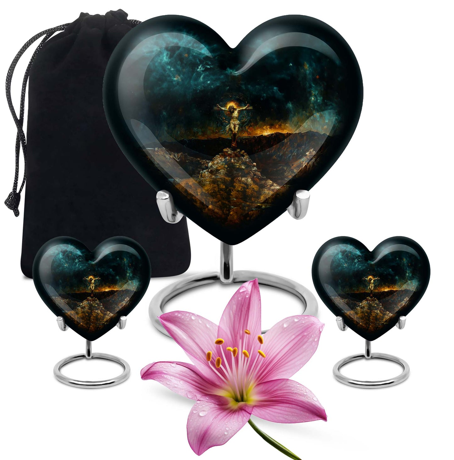 Jesus Urn, heart-shaped urn