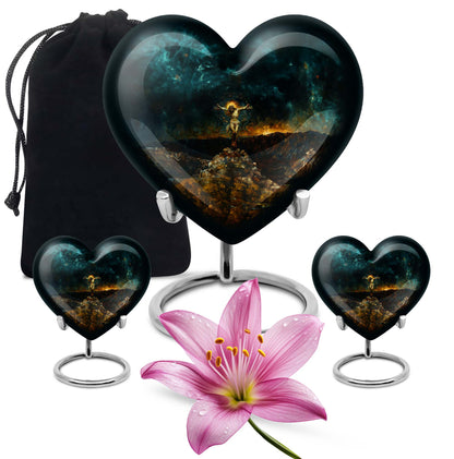 Jesus Urn, heart-shaped urn