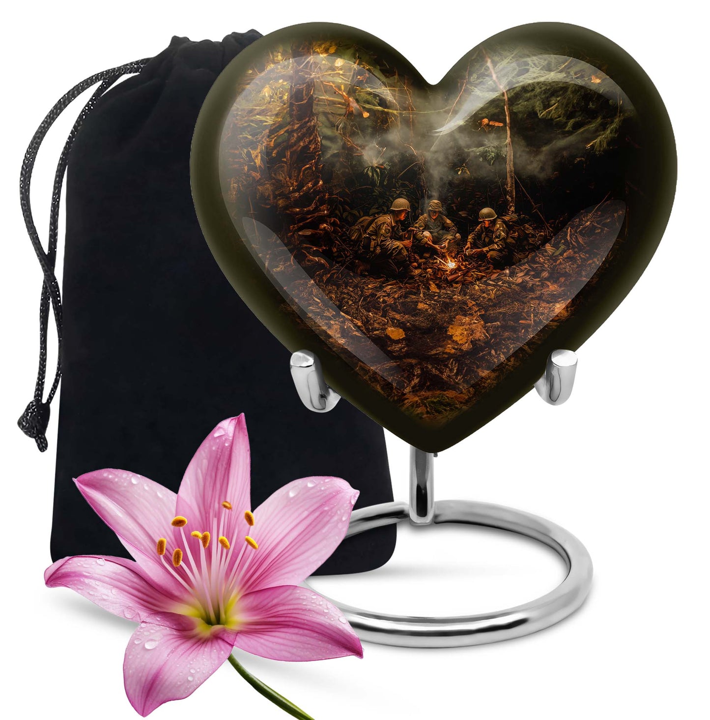 Heart Design Military Memorial Urn