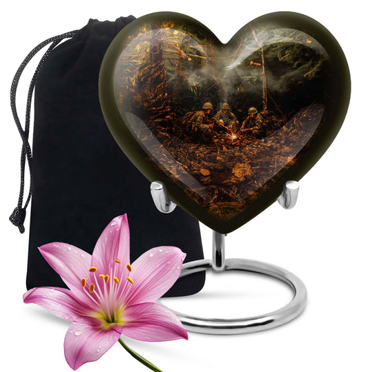 Heart Design Military Memorial Urn
