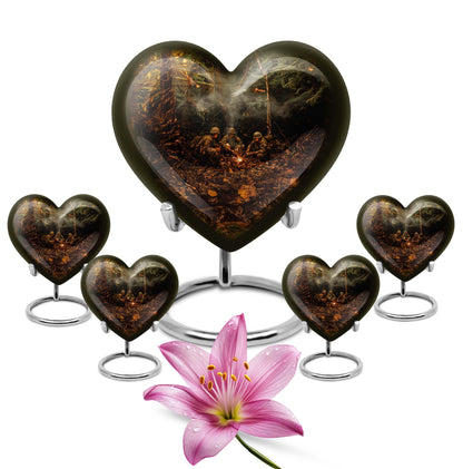 Heart Design Military Memorial Urn