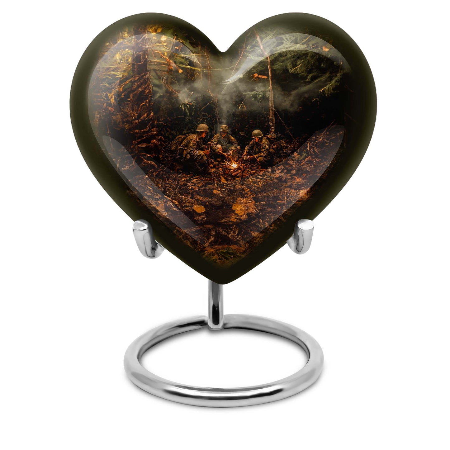 Heart Design Military Memorial Urn