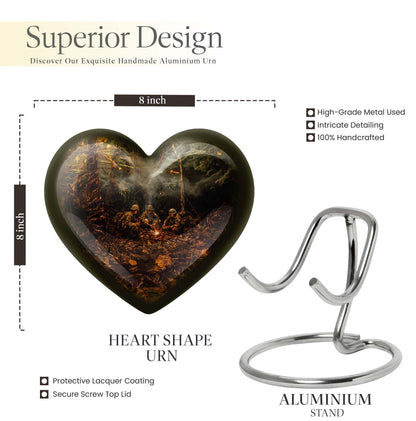 Heart Design Military Memorial Urn