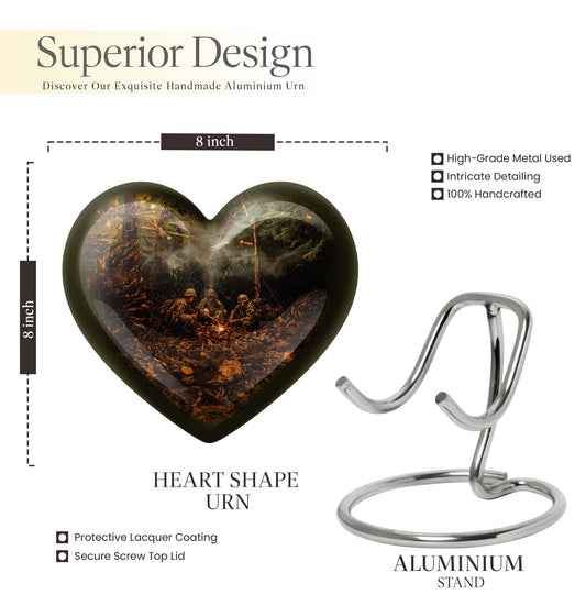Heart Design Military Memorial Urn