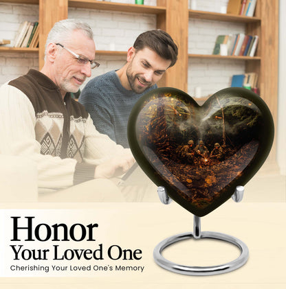 Heart Design Military Memorial Urn