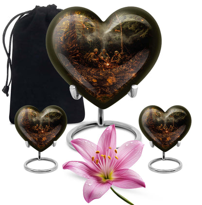 Heart Design Military Memorial Urn