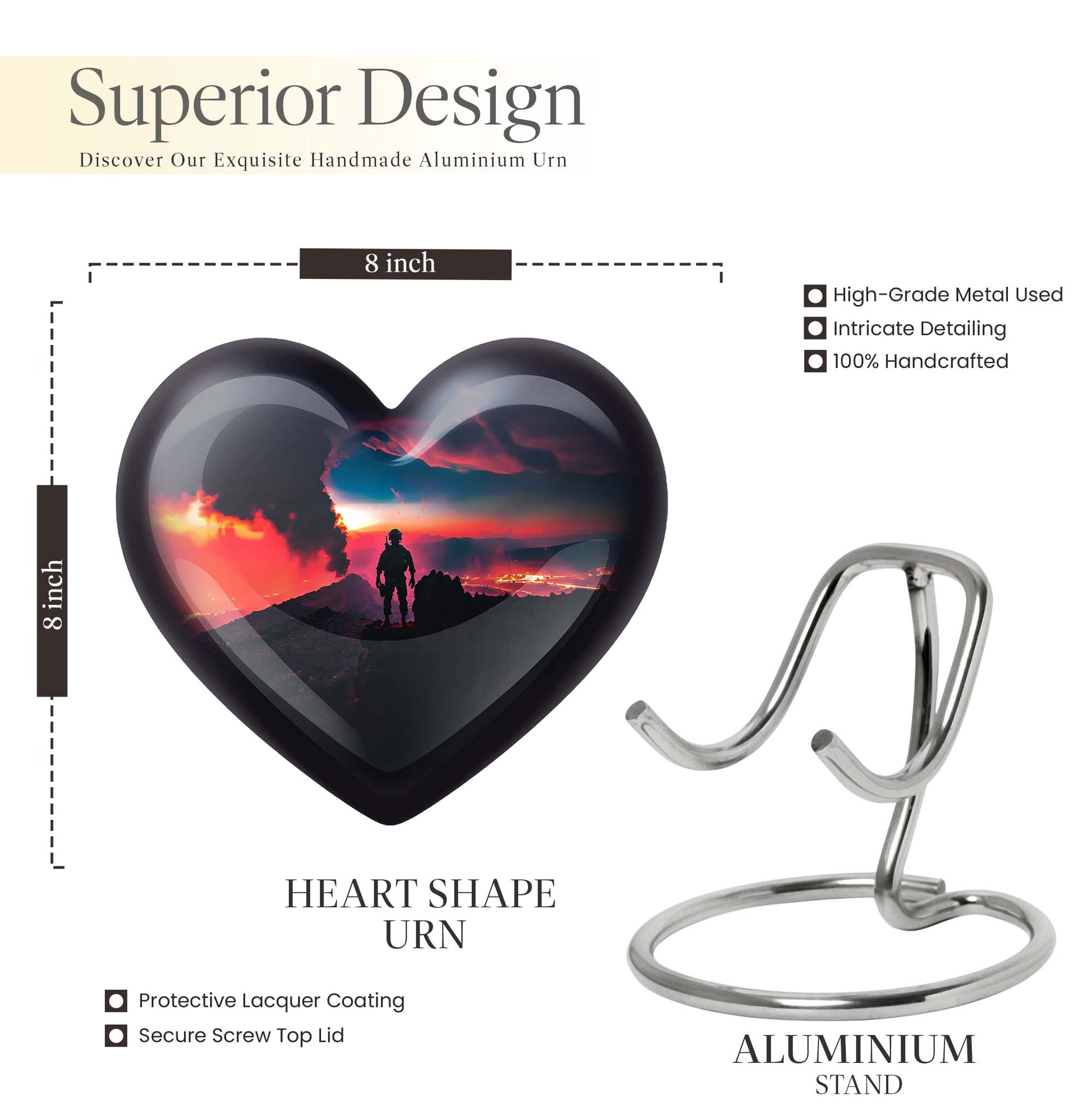 Heart-designed urn for mom