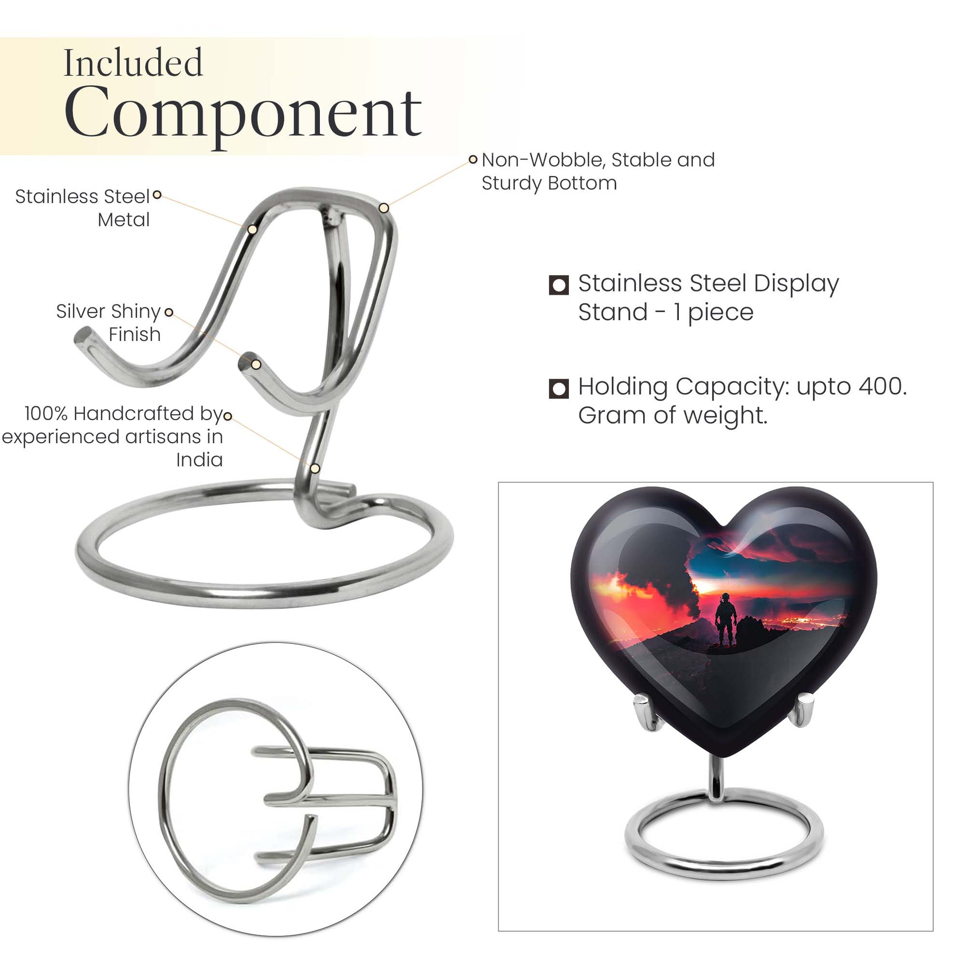 Heart-designed urn for mom