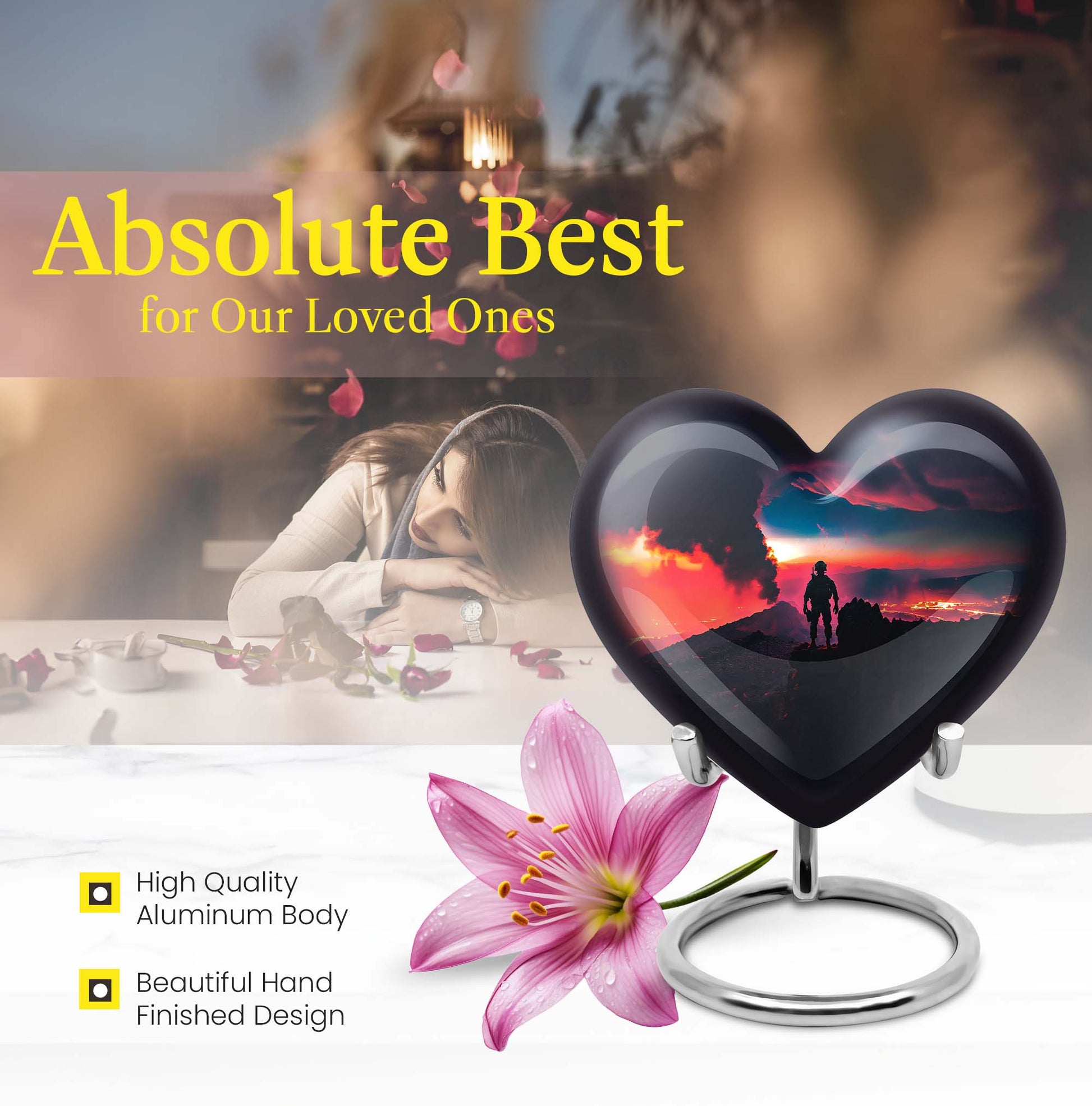 Heart-designed urn for mom