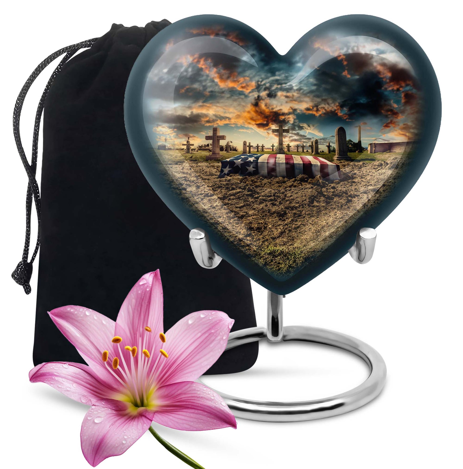 Army Veteran Cremation Urn – Patriotic American Memorial Tribute Urn