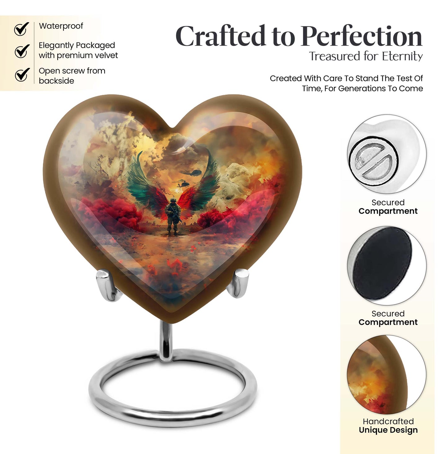 heart design military urn