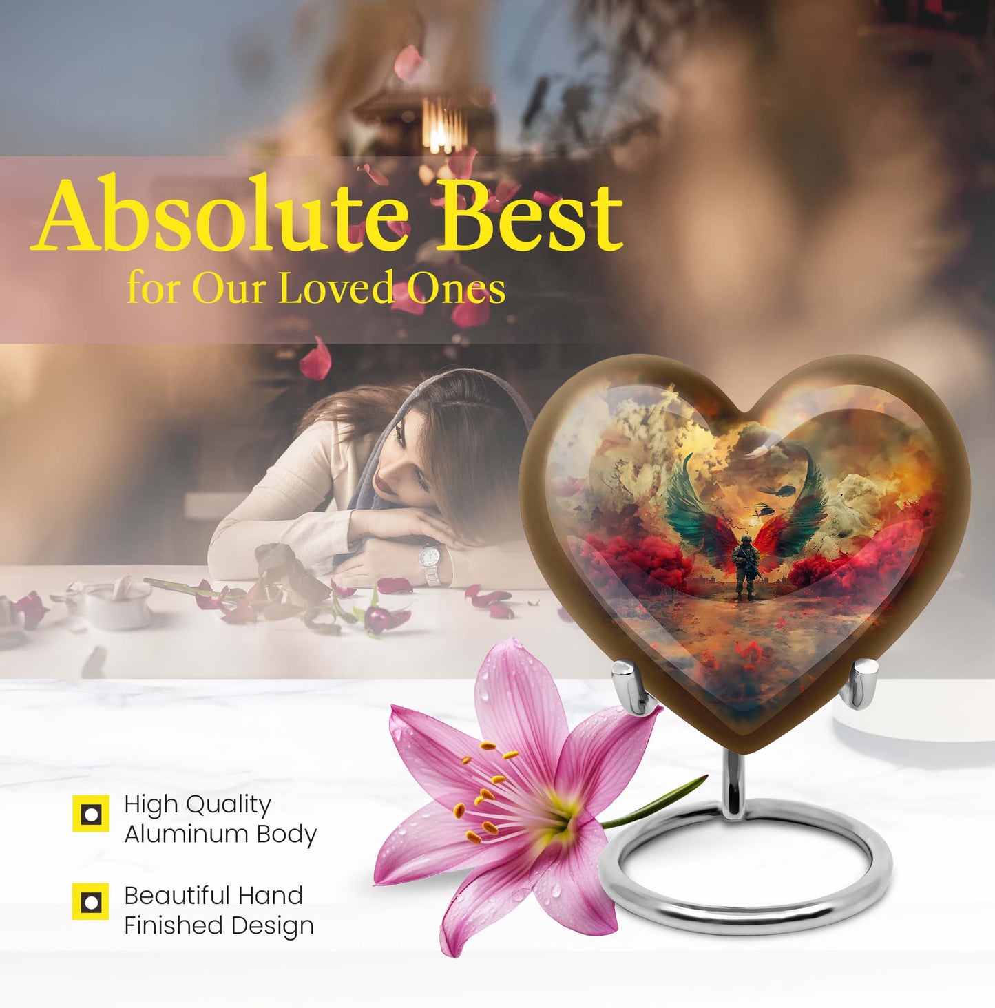 heart design military urn