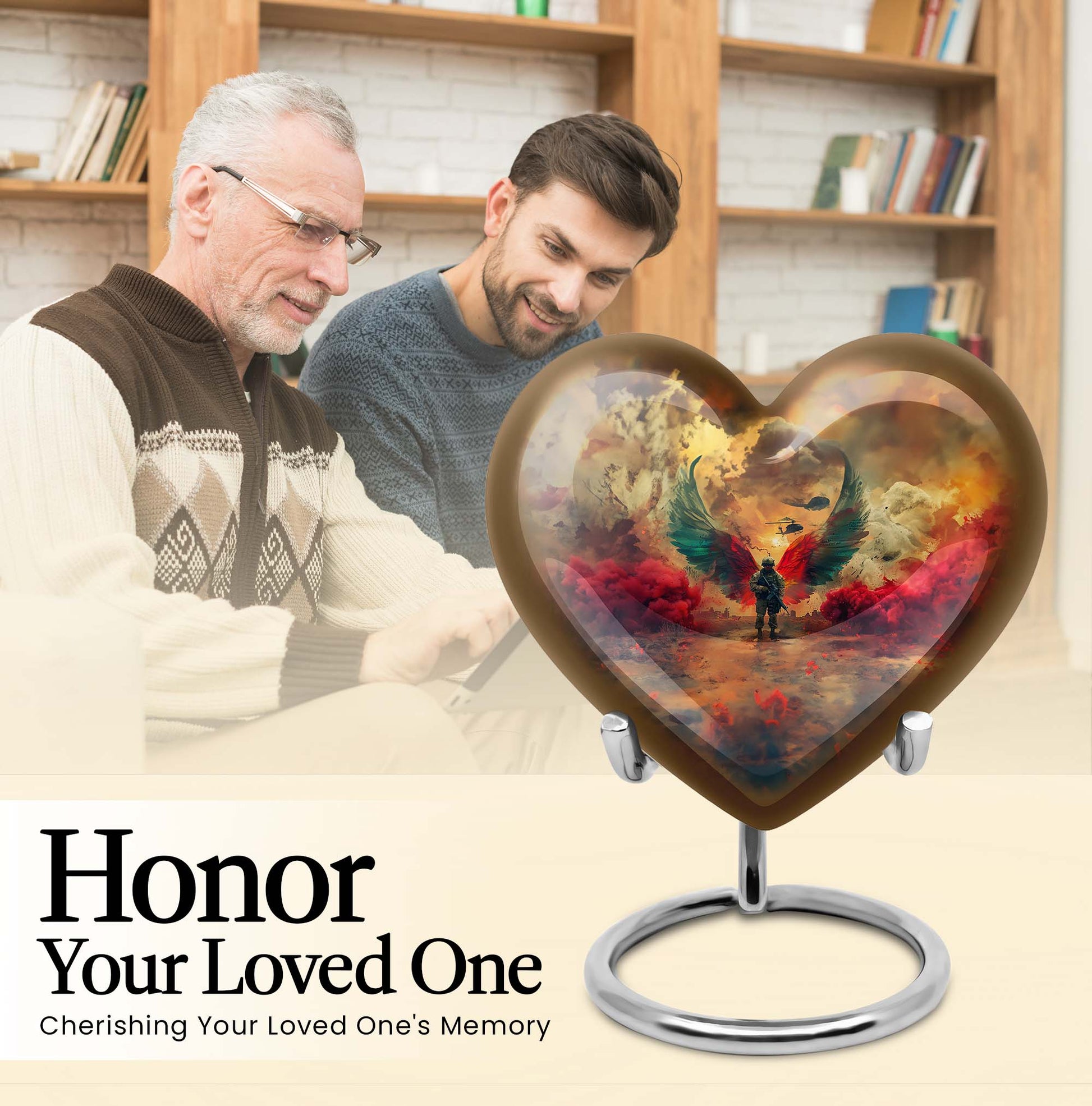 heart design military urn