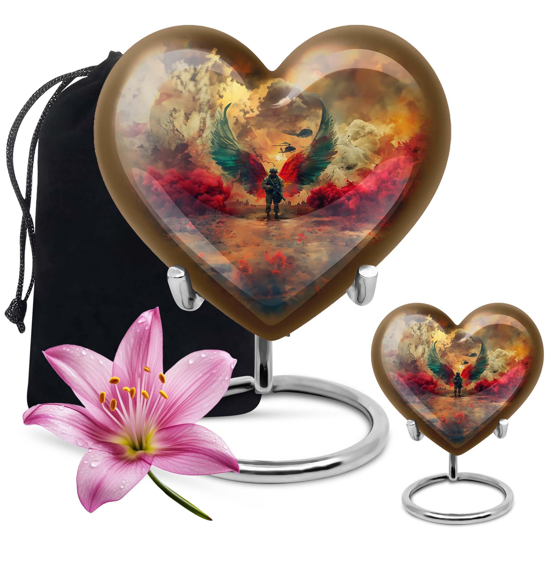 heart design military urn