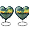  abstract heart-shaped military memorial adult urn 