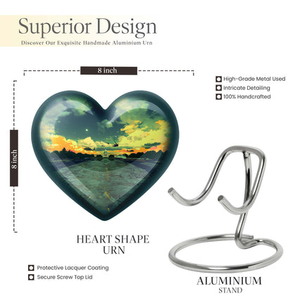  abstract heart-shaped military memorial adult urn 