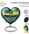  abstract heart-shaped military memorial adult urn 