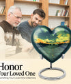  abstract heart-shaped military memorial adult urn 