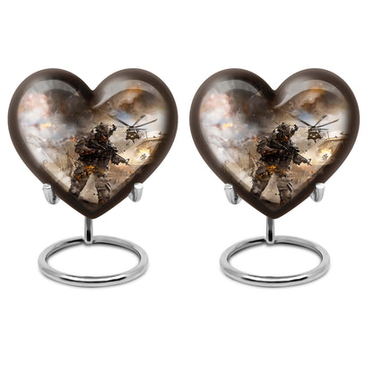 Personalized Military Memorial Urn for Women - 10-inch, 200 cu in - Yatskia