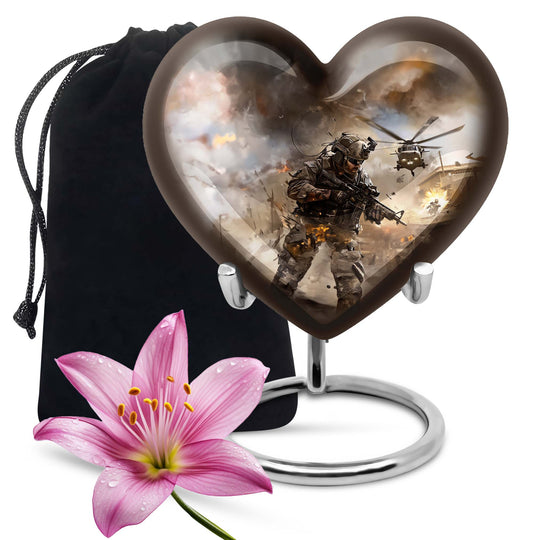 military heart urn