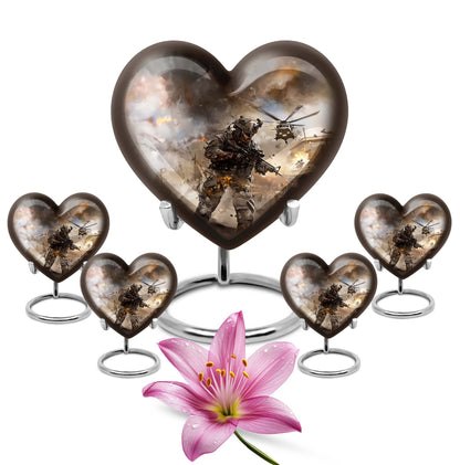military heart urn