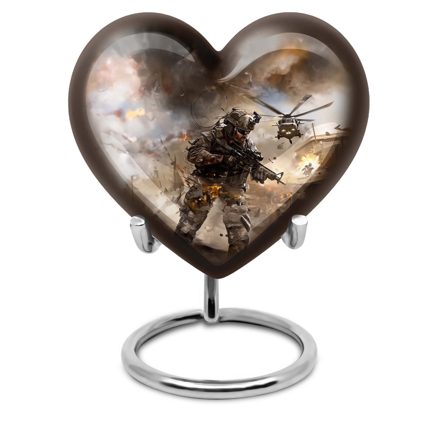 military heart urn