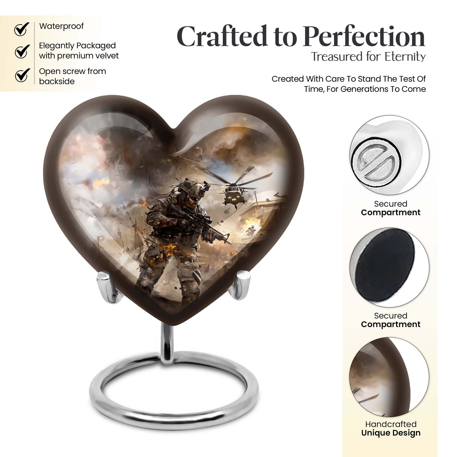military heart urn
