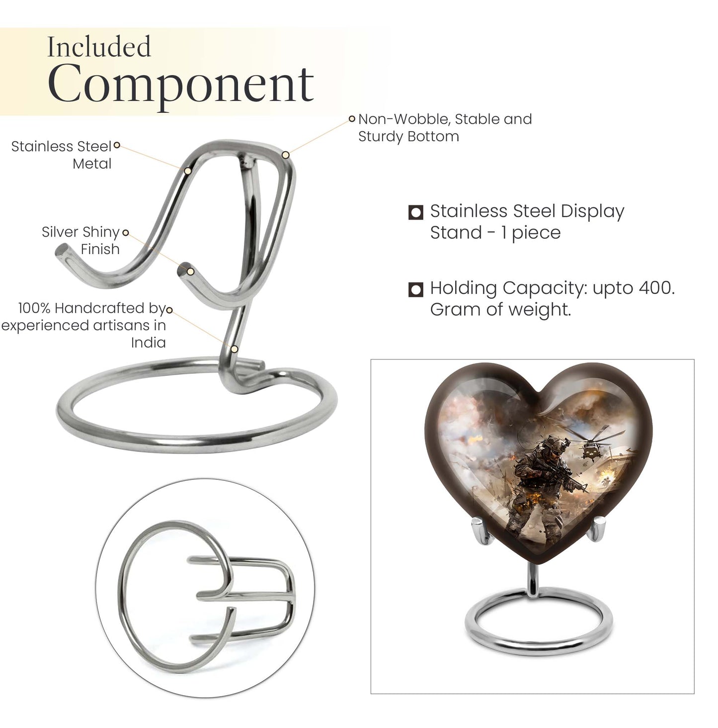 military heart urn
