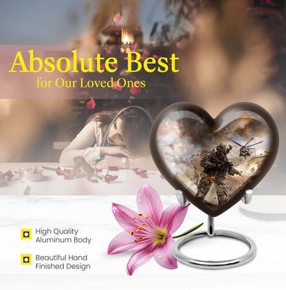 military heart urn