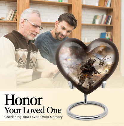 military heart urn