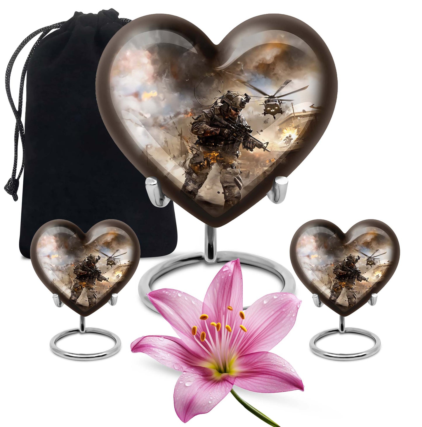 military heart urn