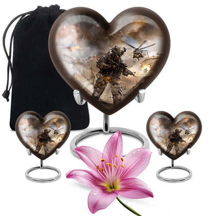 military heart urn