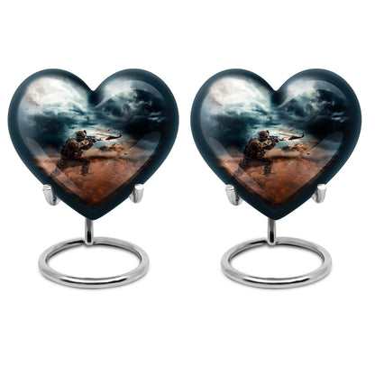heart-shaped military urn for human ashes