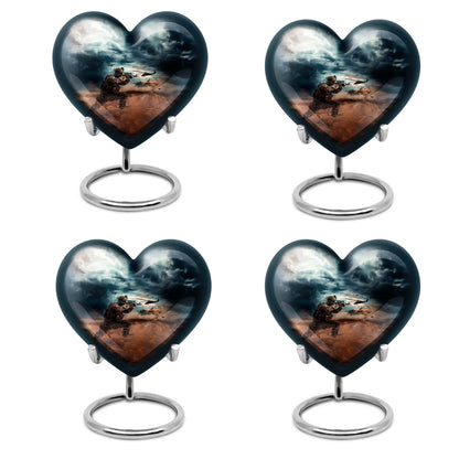 heart-shaped military urn for human ashes