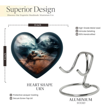heart-shaped military urn for human ashes