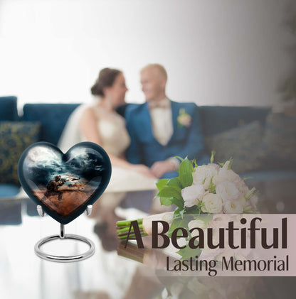 heart-shaped military urn for human ashes