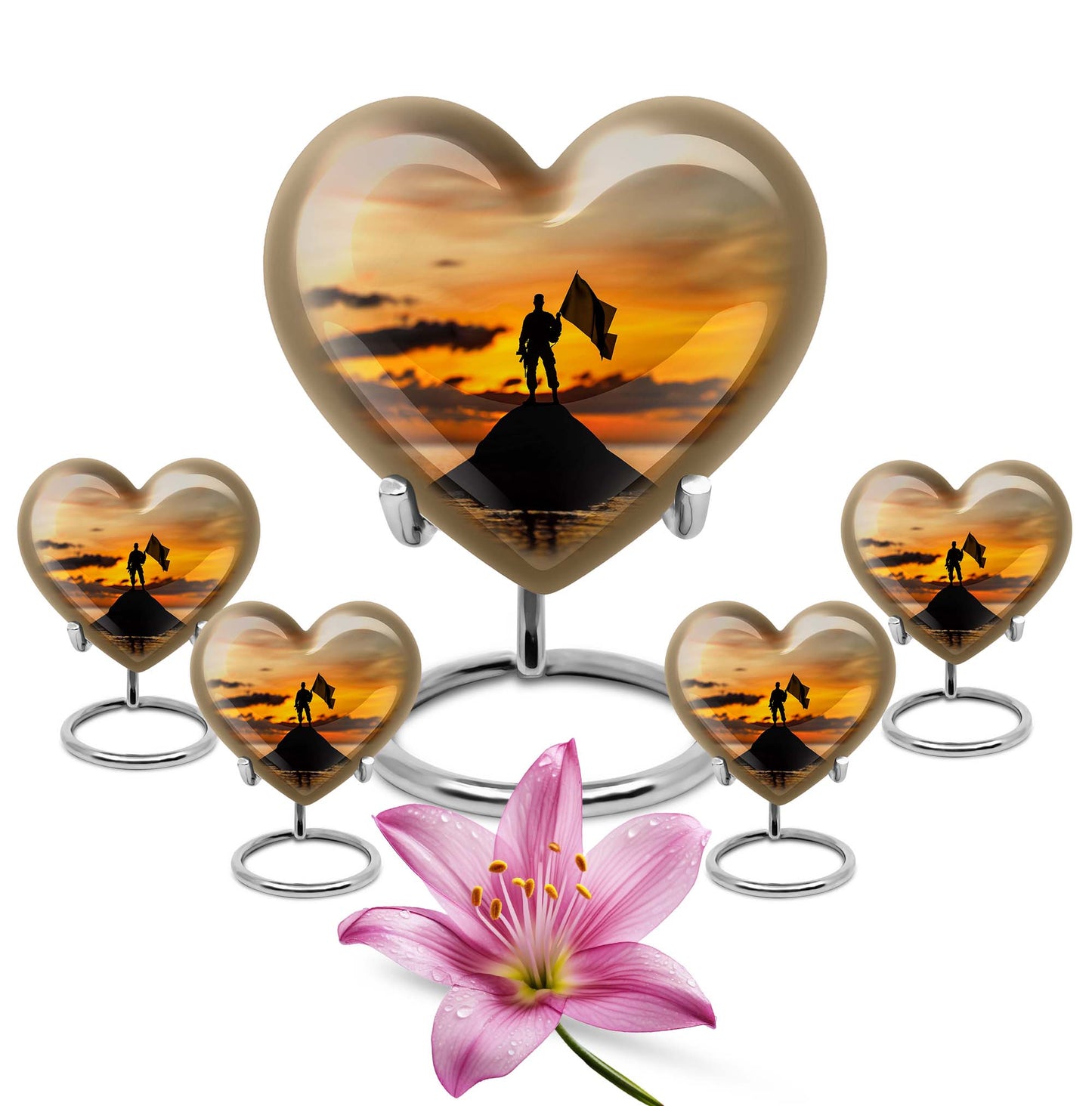 military Urn, heart-shaped