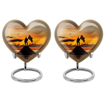 military Urn, heart-shaped