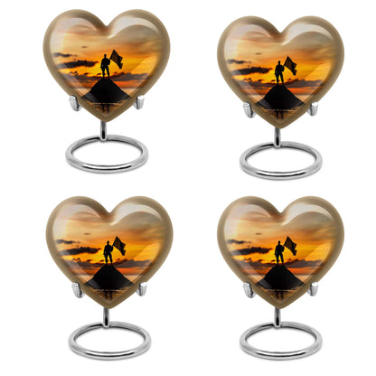 military Urn, heart-shaped