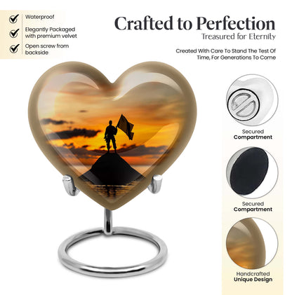 military Urn, heart-shaped