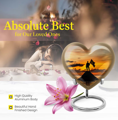 military Urn, heart-shaped