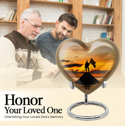 military Urn, heart-shaped