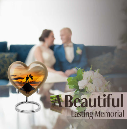 military Urn, heart-shaped
