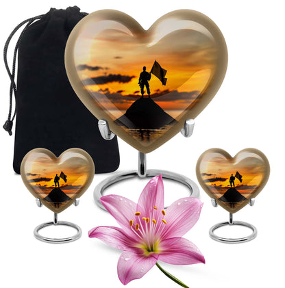 military Urn, heart-shaped