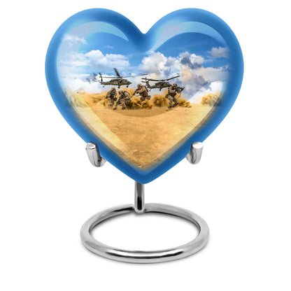 Personalized Military Keepsake Urn for Human Ashes - 10-inch, 200 cu in - Yatskia