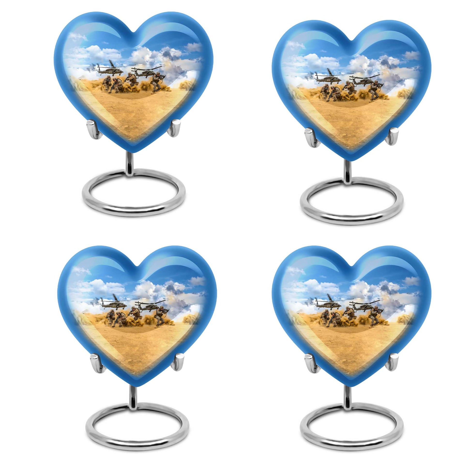 heart-themed military urn for men