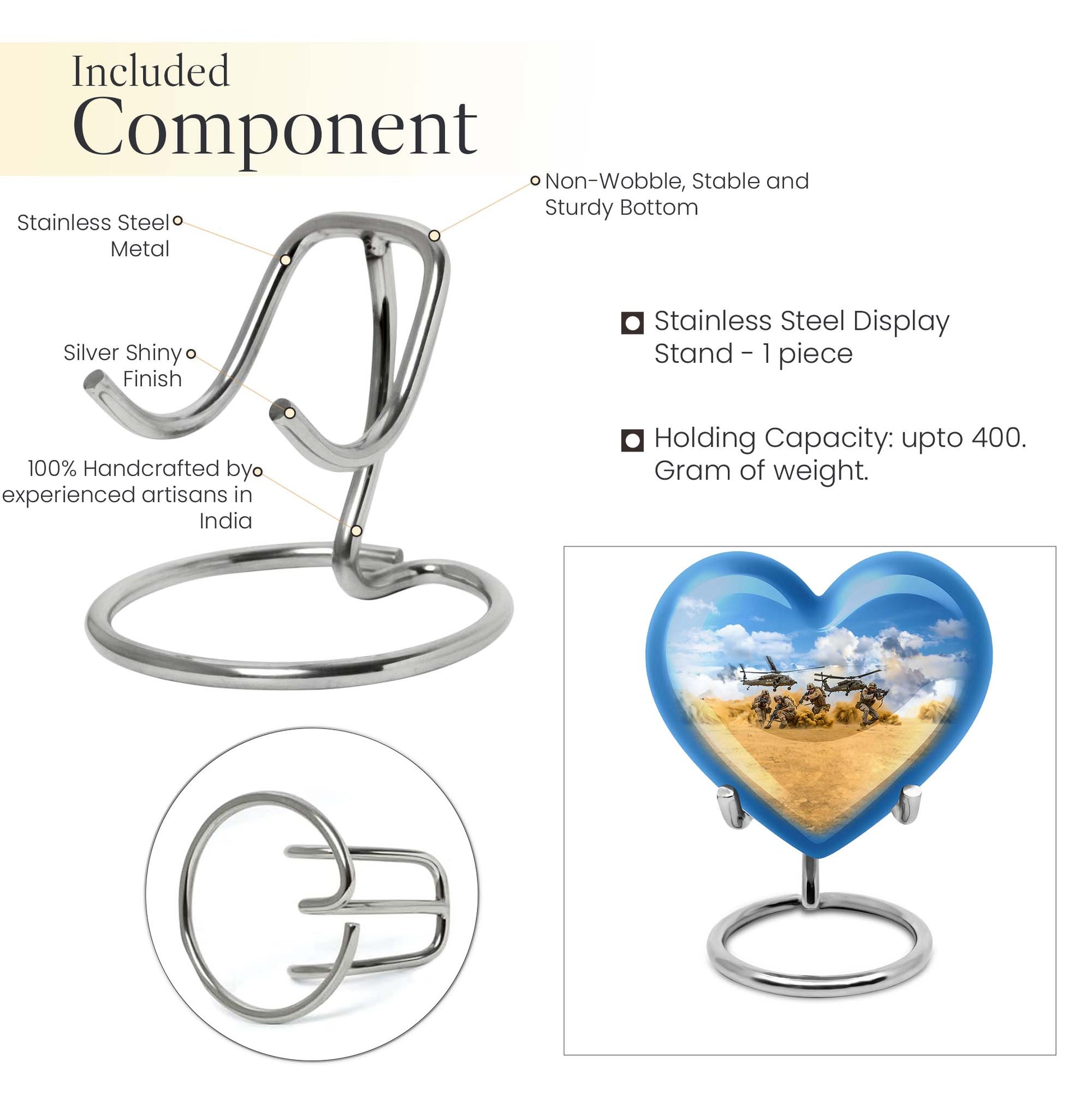 heart-themed military urn for men