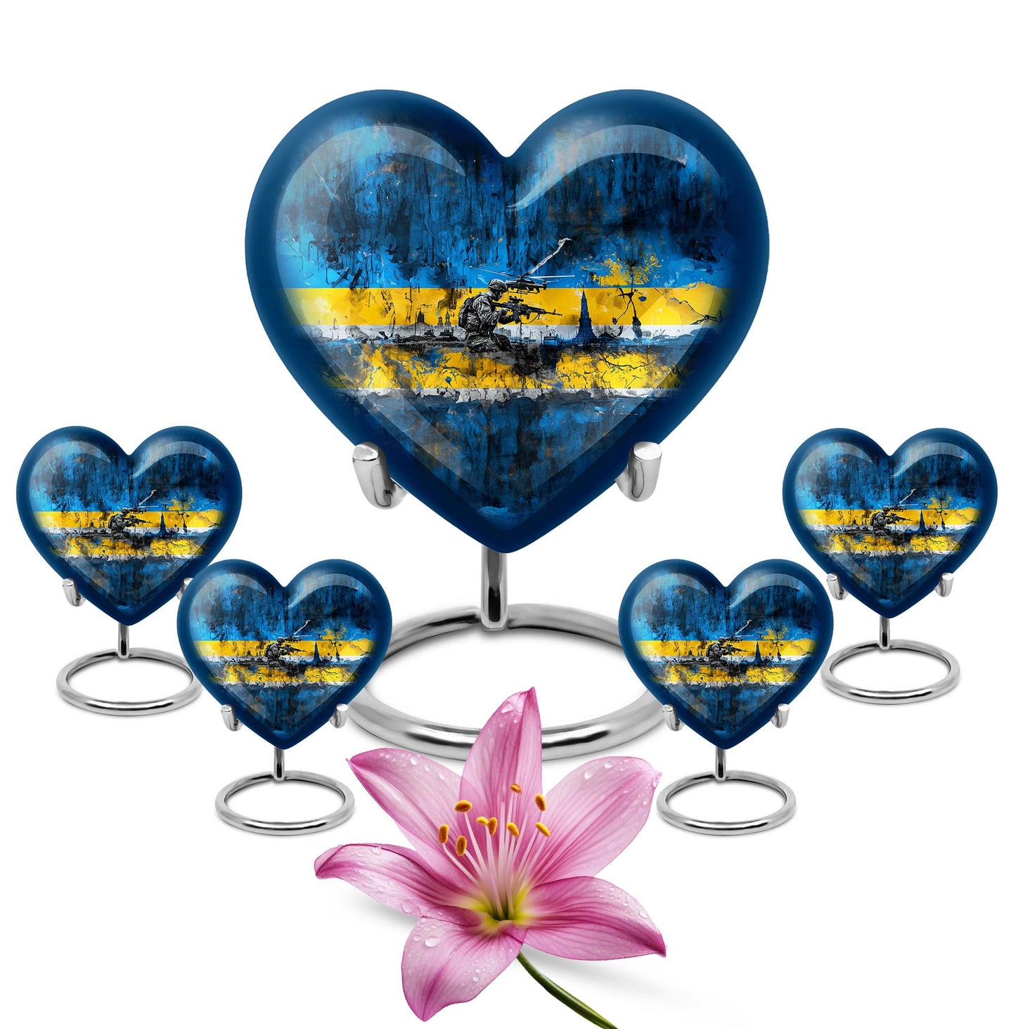 heart design military funeral urn for cremation ashes