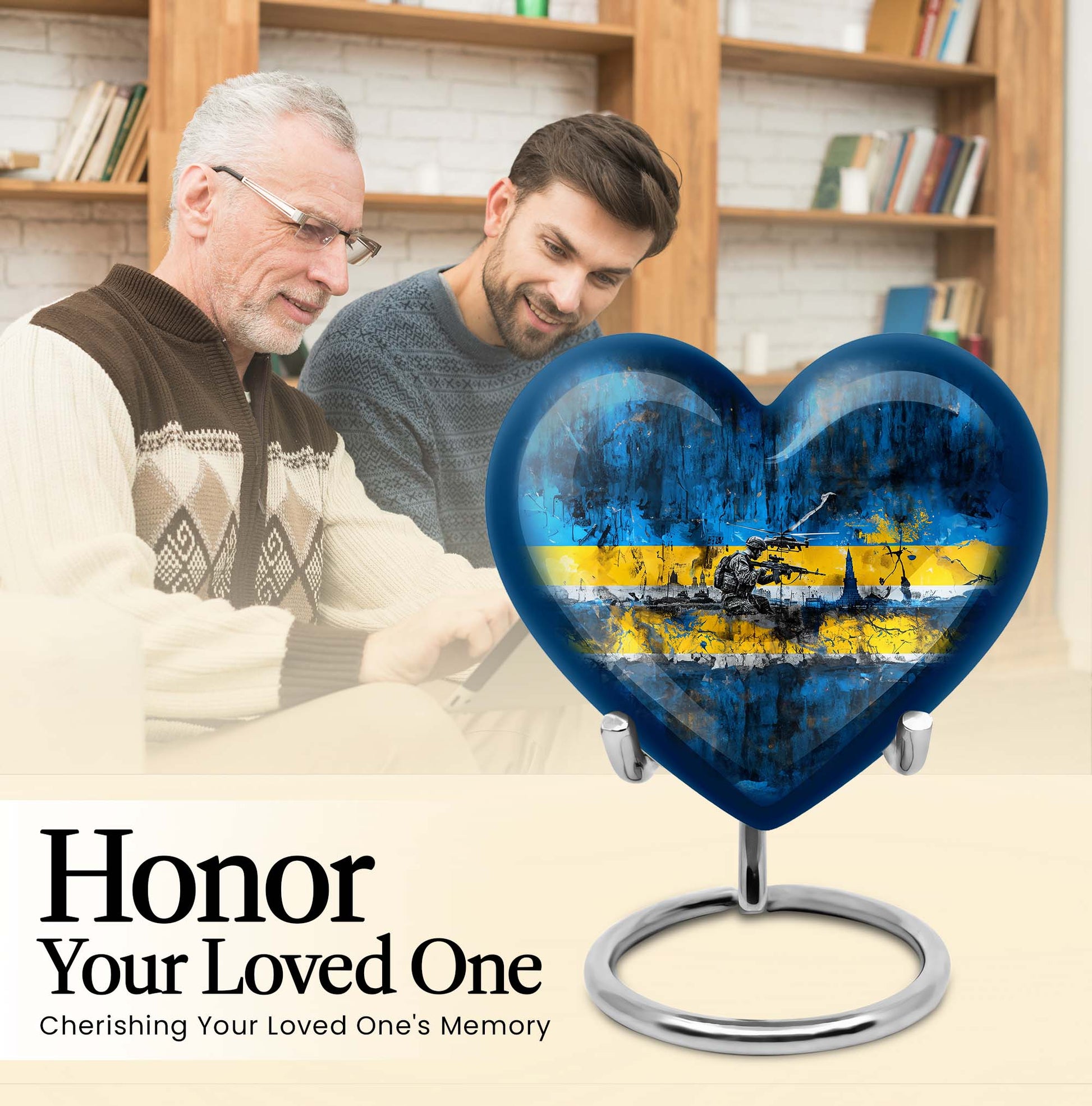 heart design military funeral urn for cremation ashes
